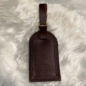 Louis Vuitton Rare brown leather luggage tag